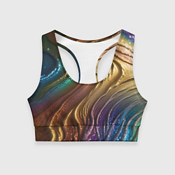Топик спортивный женский Сморщенные складочки жидкости, цвет: 3D-принт