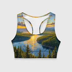 Женский спортивный топ Золотой путь реки