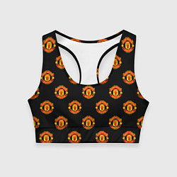 Топик спортивный женский Manchester United Pattern, цвет: 3D-принт