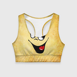 Топик спортивный женский Заразительная улыбка, цвет: 3D-принт