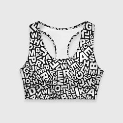 Топик спортивный женский Английский алфавит, цвет: 3D-принт