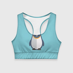 Топик спортивный женский Пингвин, цвет: 3D-принт
