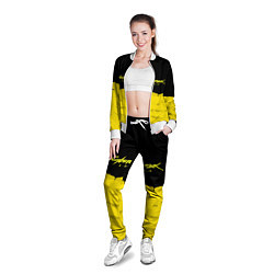 Олимпийка женская Cyberpunk 2077: Yellow & Black, цвет: 3D-белый — фото 2