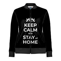 Олимпийка женская Keep calm and stay at home, цвет: 3D-черный