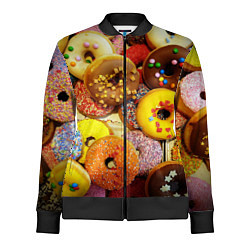 Олимпийка женская Сладкие пончики, цвет: 3D-черный