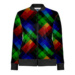 Олимпийка женская Разноцветный мраморный узор, цвет: 3D-черный