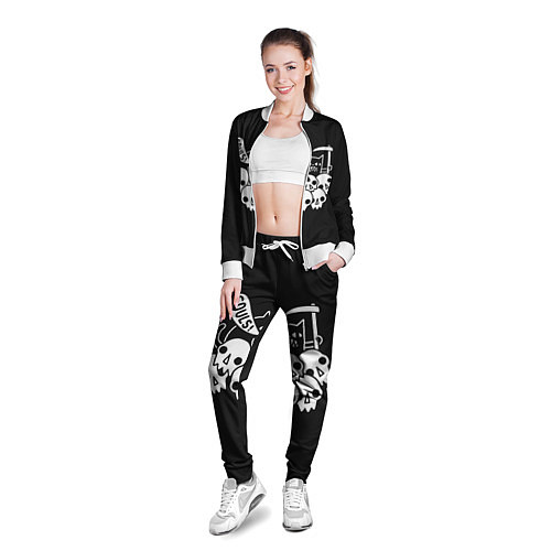 Женская олимпийка Кот - Жнец / 3D-Белый – фото 3