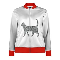 Олимпийка женская QR - кот, цвет: 3D-красный