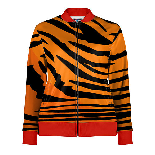 Женская олимпийка Шкура шерсть тигра / 3D-Красный – фото 1