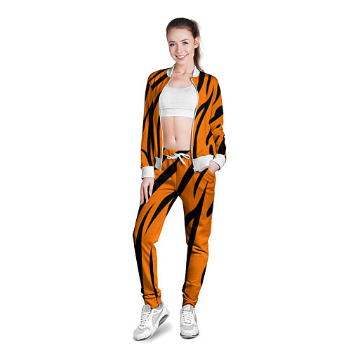 Женская олимпийка Текстура тиграtiger / 3D-Белый – фото 3