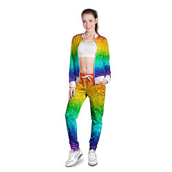 Олимпийка женская Блестки радуга, цвет: 3D-белый — фото 2