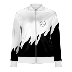Олимпийка женская Mercedes-Benz нарисованный огонь, цвет: 3D-белый