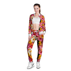 Олимпийка женская Дачные садовые цветы, цвет: 3D-белый — фото 2