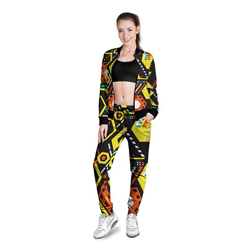 Женская олимпийка Schematic abstraction / 3D-Черный – фото 3