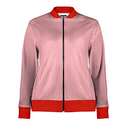Олимпийка женская Вязаный простой узор косичка Три оттенка розового, цвет: 3D-красный