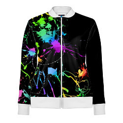 Олимпийка женская Neon vanguard fashion pattern, цвет: 3D-белый