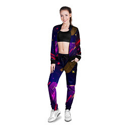 Олимпийка женская Cyber neon pattern Vanguard, цвет: 3D-черный — фото 2