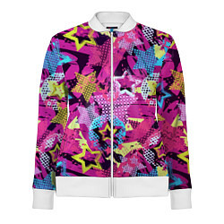 Олимпийка женская Star Colorful Pattern Fashion Neon, цвет: 3D-белый