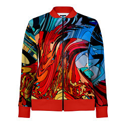 Олимпийка женская Abstract color pattern Fashion 2022, цвет: 3D-красный