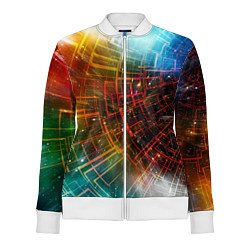 Олимпийка женская Portal - Neon Space - туннель из энергетических па, цвет: 3D-белый