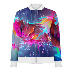 Олимпийка женская Neon splashes, цвет: 3D-белый