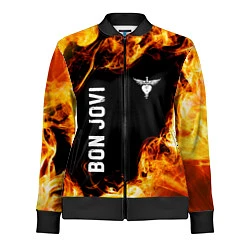 Олимпийка женская Bon Jovi и Пылающий Огонь, цвет: 3D-черный
