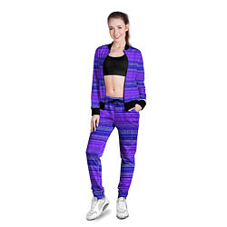Олимпийка женская Узор в стиле бохо на фиолетовом фоне, цвет: 3D-черный — фото 2