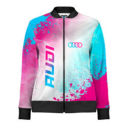 Женская олимпийка Audi neon gradient style: символ и надпись вертика