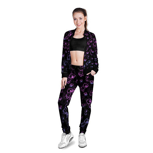 Женская олимпийка Minecraft - Creeper красивый градиент / 3D-Черный – фото 3