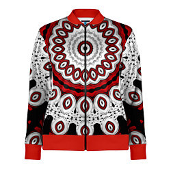 Олимпийка женская Красно-черный калейдоскоп мандала, цвет: 3D-красный