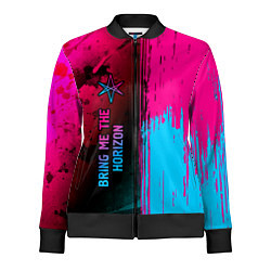 Олимпийка женская Bring Me the Horizon - neon gradient: по-вертикали, цвет: 3D-черный