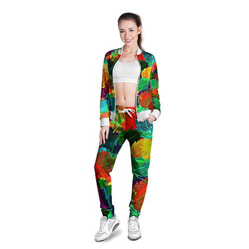 Женская олимпийка Colored leaves / 3D-Белый – фото 3