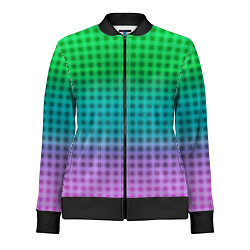 Олимпийка женская Gradient lilac green plaid, цвет: 3D-черный