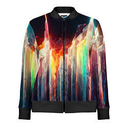 Олимпийка женская Яркие светящиеся осколки, цвет: 3D-черный