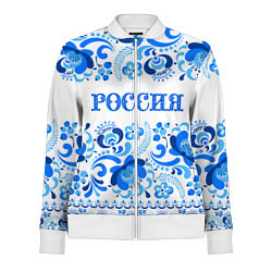 Олимпийка женская РОССИЯ голубой узор, цвет: 3D-белый