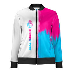 Олимпийка женская Real Madrid neon gradient style: по-вертикали, цвет: 3D-черный