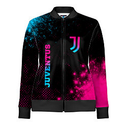 Олимпийка женская Juventus - neon gradient: надпись, символ, цвет: 3D-черный