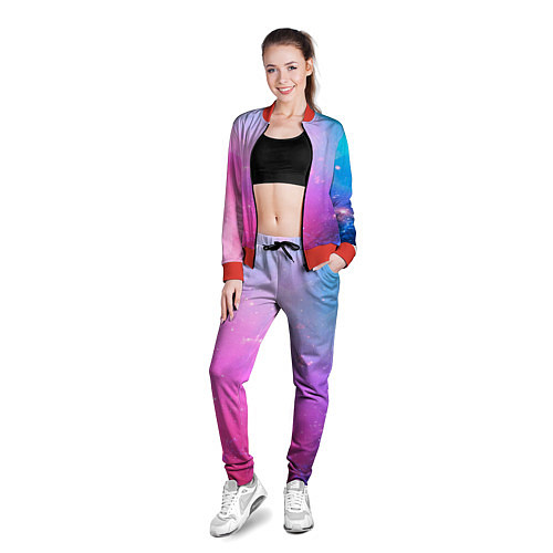 Женская олимпийка Звёздное геометрическое небо / 3D-Красный – фото 3