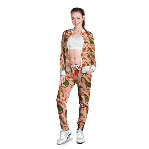 Женская олимпийка Dinosaurs with gifts / 3D-Белый – фото 3