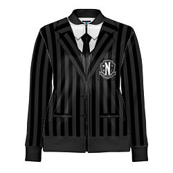 Олимпийка женская Ученик академии Невермор ЧБ: униформа, цвет: 3D-черный