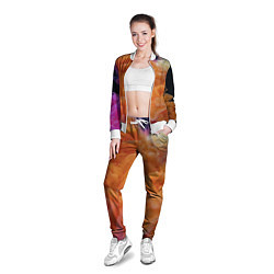 Олимпийка женская Разноцветный дым сгустки, цвет: 3D-белый — фото 2