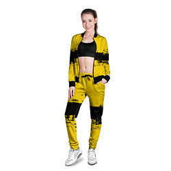 Олимпийка женская Черно-желтая полоса Cyberpunk 2077, цвет: 3D-черный — фото 2