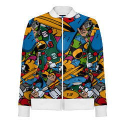 Олимпийка женская Скейт-зомби микс, цвет: 3D-белый