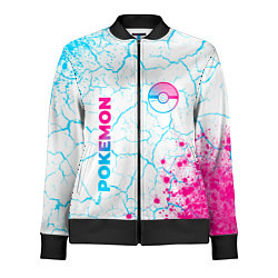 Олимпийка женская Pokemon neon gradient style: надпись, символ, цвет: 3D-черный