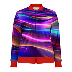 Олимпийка женская Неоновые волны, цвет: 3D-красный