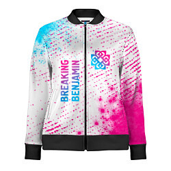 Олимпийка женская Breaking Benjamin neon gradient style: надпись, си, цвет: 3D-черный