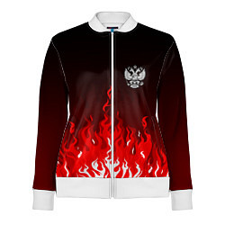 Олимпийка женская Герб РФ - красное пламя, цвет: 3D-белый
