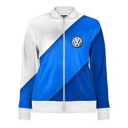 Олимпийка женская Volkswagen - голубые линии, цвет: 3D-белый