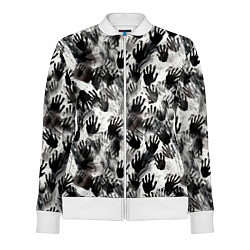 Олимпийка женская Черно-белые руки с ладонями, цвет: 3D-белый