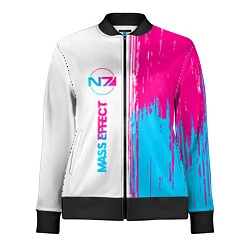 Олимпийка женская Mass Effect neon gradient style: по-вертикали, цвет: 3D-черный